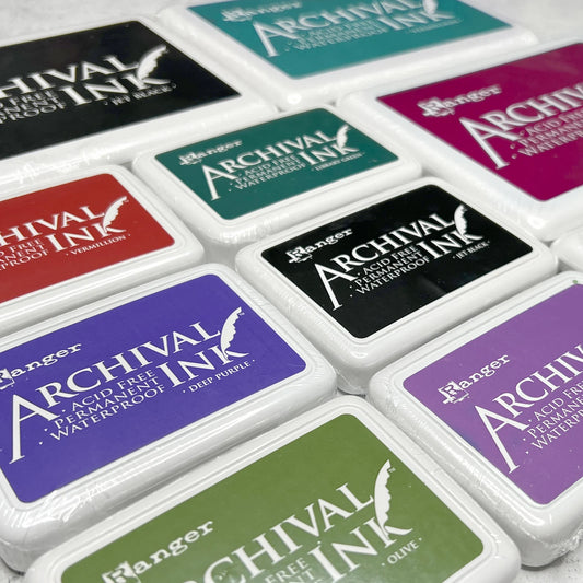 Archival Stamp Pads, Ranger Stamp Pads, & StazOn. Premium Stamp Ink pads. Standard and Jumbo