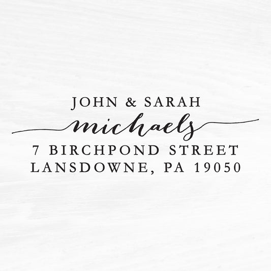 Handwritten Last Name Return Address Stamp - A28