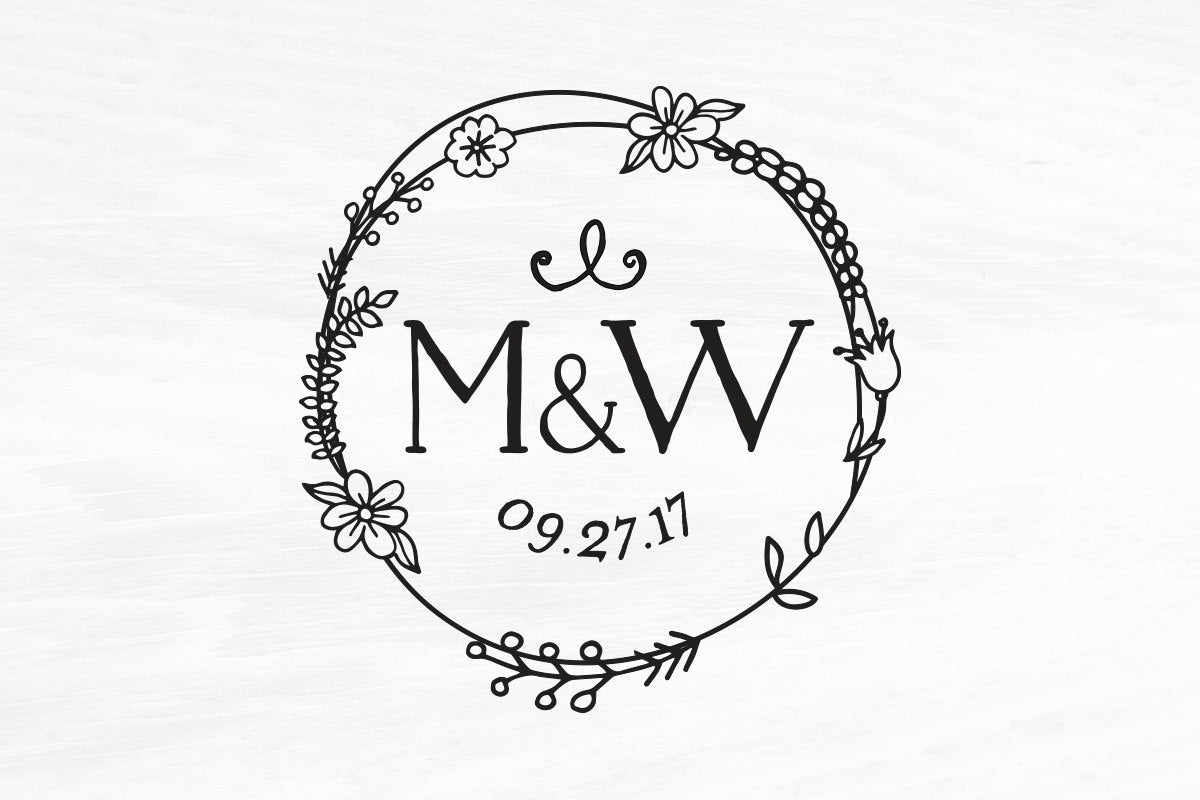 Wedding Stamp, Custom Rubber Stamp, DIY Wedding Stamp, Monogram Wedding Favor Stamp. Custom Wedding Stamp 2x2, 3x3, or 4x4 inches - W19