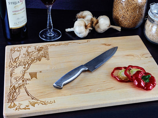 Custom Cutting Board, Personalized Cutting Board, Wedding Gift, Housewarming Gift, Engraved Wood Cutting Board, Fairy Tale Tree