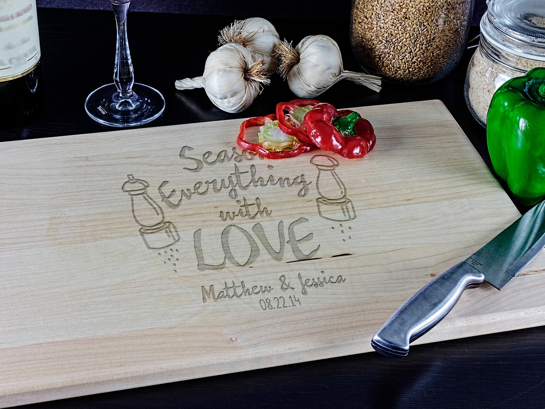 Personalized 12x17 Cutting Board - Key To Our Home