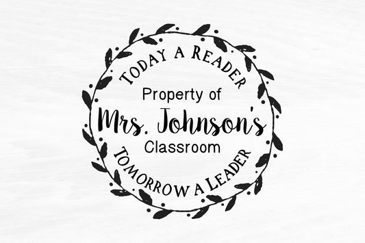 Personalized Library Stamp, Custom Rubber Stamp, Book Stamp, Teacher Stamp, Library Stamp 1.625in x 1.625in - L7