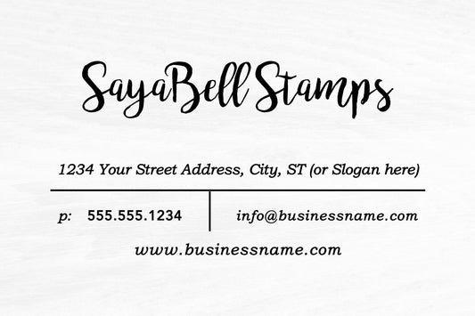 Business Card Stamp - Custom Business Card or Etsy Shop Stamp, Thank You Stamp, Custom Stamp by Sayabell Stamps. B8