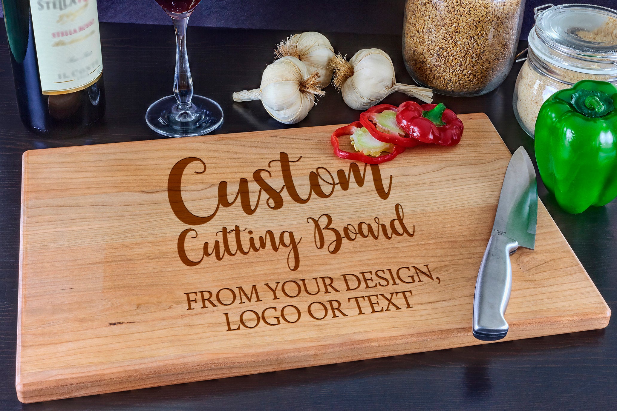 Personalized Glass Cutting Board with your Photo