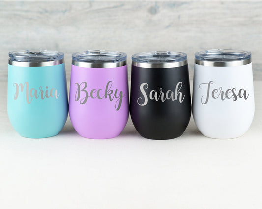 Personalized Wine Tumblers, Custom Bachelorette Party Cups, Bridal Party Gifts, Bridesmaid Gifts, Wedding Gift. Gift For Her T2