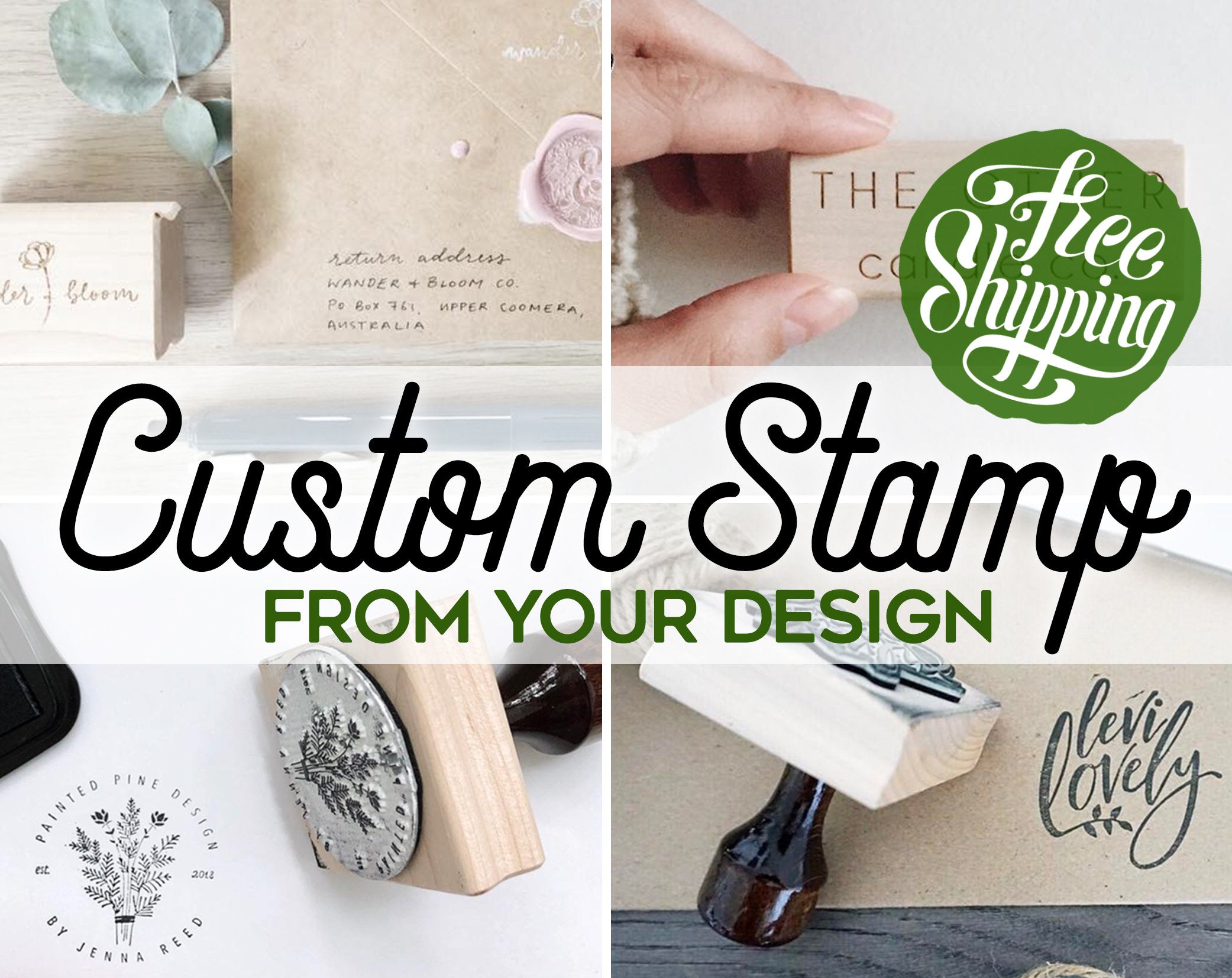 LARGE BUSINESS STAMP Design Stamps Large Custom Rubber Stamp Branding  Package Business Stamps Personalized Rubber Stamps 