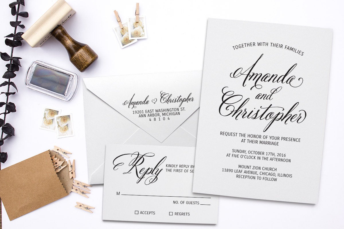 Where to get CUSTOM POSTAGE STAMPS for your wedding invitations – Elegant  Quill